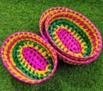 Palm Leaf Set Coloured Basket (Set of 3) - Image 3