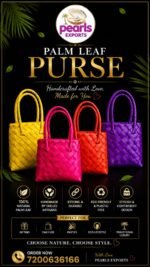 Palm Leaf Purse 5*5 Handle - Image 2