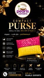 Compact Palm Leaf Purse - 7*4 Size - Image 5